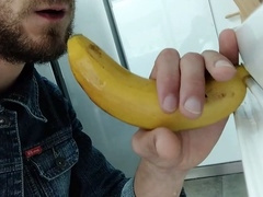 Want this banana to be your sweet treat while my mouth becomes your personal cum dispenser?