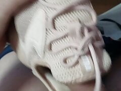 Cumshot sis's Dad Sneaker and fuck her ripped socks