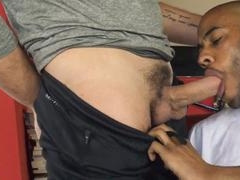 Muscular amateur Latin guy gets spitroasted for cash in threesome