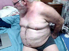 ample Aussie granddad masturbates