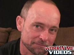 Rough stud strokes his dick solo and explodes with hot cum