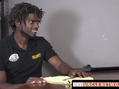 SayUncleNetwork.com - Muscle security officer bareback drills gay guy after a hot BJ