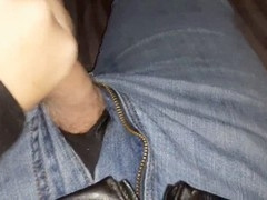 Leather jacket twink Rusty Sunnybrook having a dark wank session