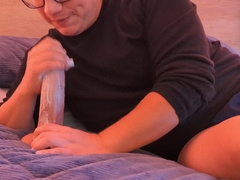 Wanking off my fucktoy with soap and messy chatting