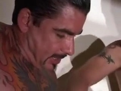 Hot gay studs in a group sex action