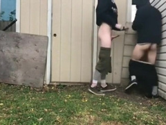 Hot Neighbor Fucks Otter Bareback Behind The Shed