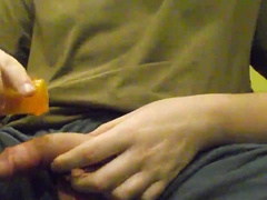 Massaging Big Cock with Oil until Intense Orgasm0000