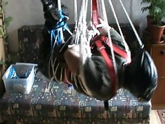 Hogtied soldier gets a flying - 1