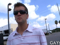 Watch as a hot dude gets his monster cock stuffed with hot loads