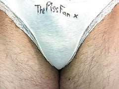Pissing in my favourite white cotton panties