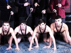 Obedient gay men are set to make their masters happy