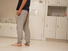 Dude tugging fuck-stick when sit on floor