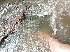 Risky Masterbation And Com On a river bank