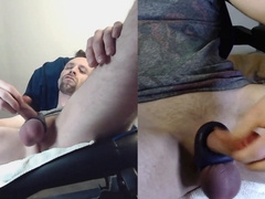 Late-night jerk enjoys a mind-blowing edging session with his massive rod in a trance-induced bator's paradise