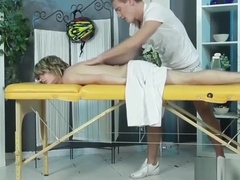 Massaged euopean twink gets cumshot