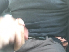 Jerking behind the wheel! Truck masturbating and nutting!