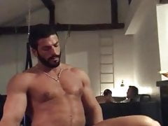 Amazing muscle blowjob bareback