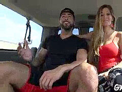 crazy shlong railing inside a car