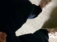Friend of mine pissing in a storage room