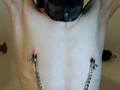 locked in a cock-squeezing love glove sensory deprivation spandex hood, morning neat out