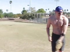 Studs Tyler Hanson and Zane Penn flip fuck after ball game