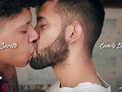 Camilo Brown Giving a Sloppy Deepthroat Edging Blowjob to Hot Big Dick Latino Liam Sareth With Intense Post Cum Play