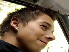 He blows a hitchhiker in the back seat
