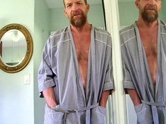 hairyartist in jism watch Will in his bathrobe