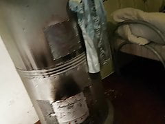 Burning satin clothes