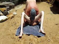 nat and mark have some beach fun
