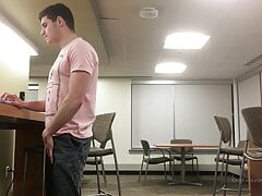 College jock jerks off in the common early in the morning