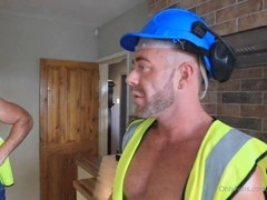 Muscular hairy guy takes charge