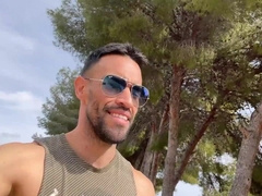 Xxl manhood guy milking off on public trail. Public Jizz Shot