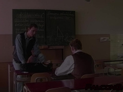 Instructor Milos' huge cock grabs by his student Hans for oral exam