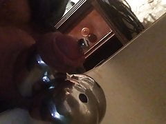 Hollow Sound plug, pissing and lots of mixed in Pre-cum