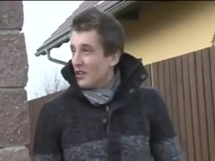 Skinhead barebacks stranger on the street