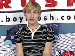 Blond twink dildo fucking himself during solo masturbation