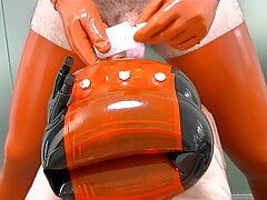 Bursting orgasm in a latex waterwing