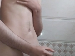 Naughty Iranian hunk indulges in a hot solo session in the shower after school