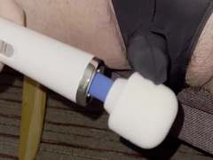 Magic Wand Tease In Black Sexy Underwear