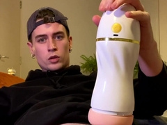 Super-fucking-hot Lad blows a load with a firm good-sized fuck-stick pounding his plaything