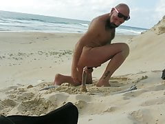 Queer Guy Fucks And Milks Himself On A Public Beach