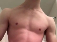 Blonde Cums on Bathroom Counter