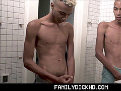 two Skinny Black twink Twin Brothers masturbate Off Together