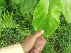 Thick Bone Pop-Shot In Innate Garden, Outdoor Cum Shot