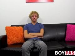 Twink enjoys nice interview before stroking his big penis