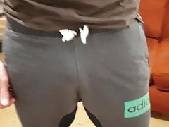 Guy fondles his beautiful overhung foreskinned willy