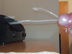 Precum and spit violently
