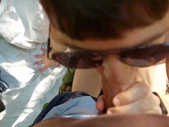 Teenager dude's beach cruising didn't work, so he took a pipe up in the woods