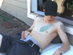 Shane Beats Off On Roof